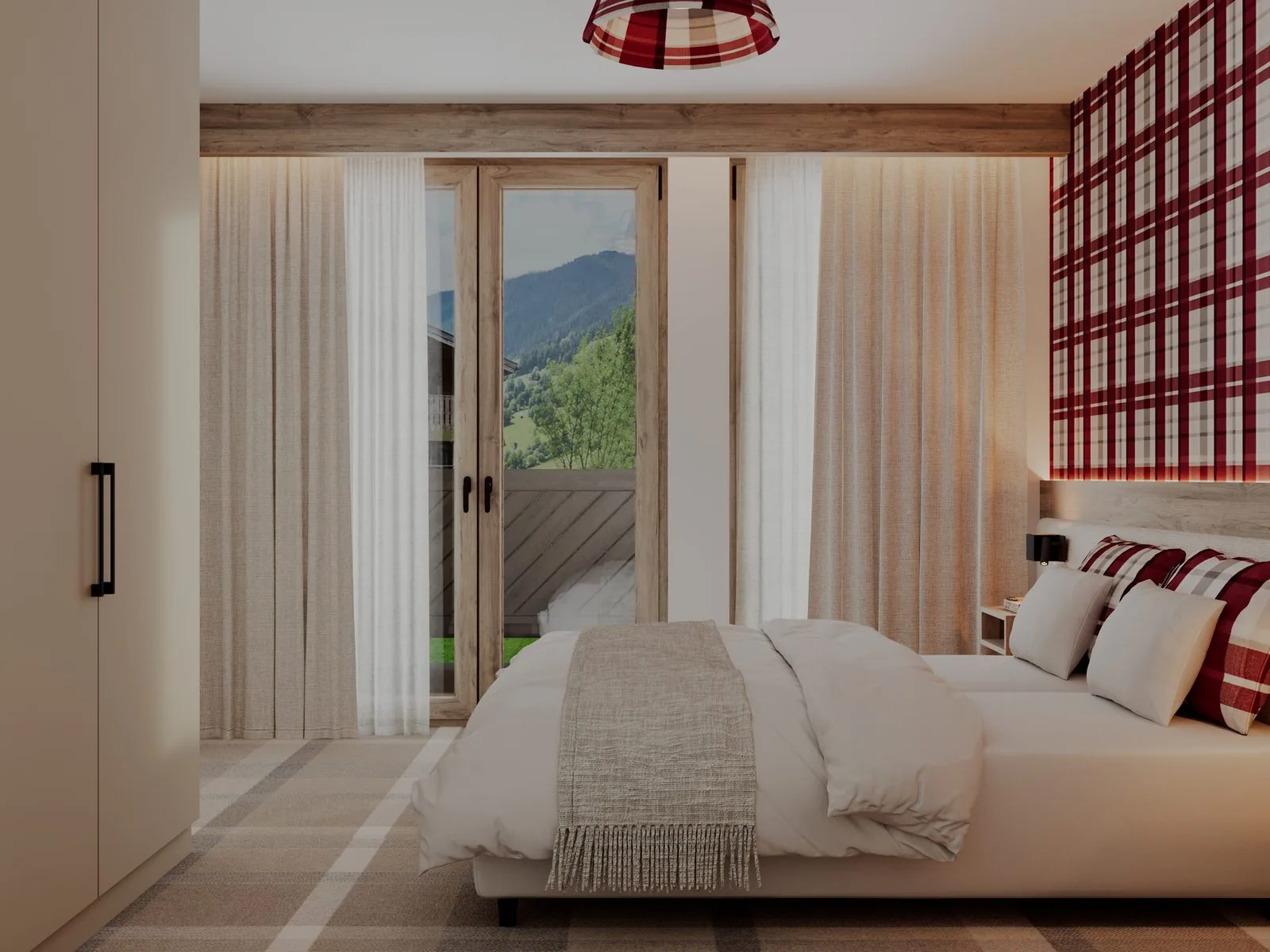 Sypialnia w apartamencie White Mountain